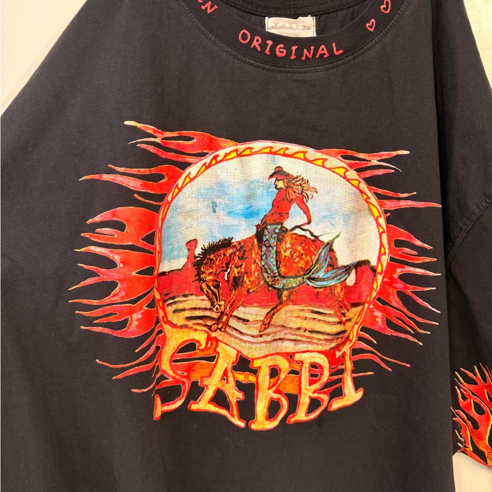 Sabbi Born Original Tunic Tee Tshirt Flames Mermaid Cowgirl - Picture 4 of 11